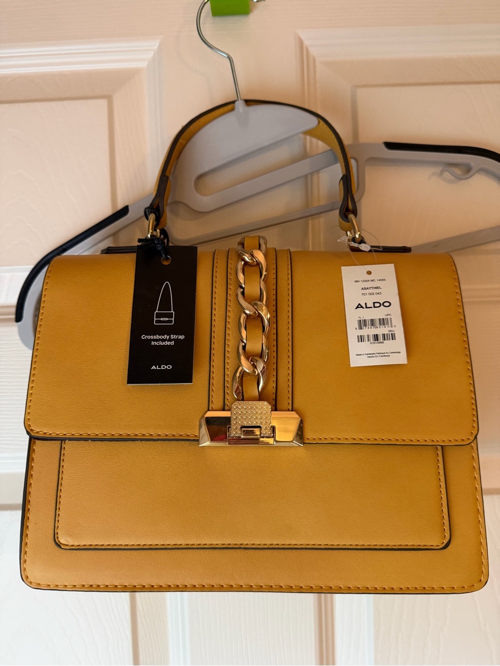 ALDO Women's Mustard Top-Handle Chain Satchel
